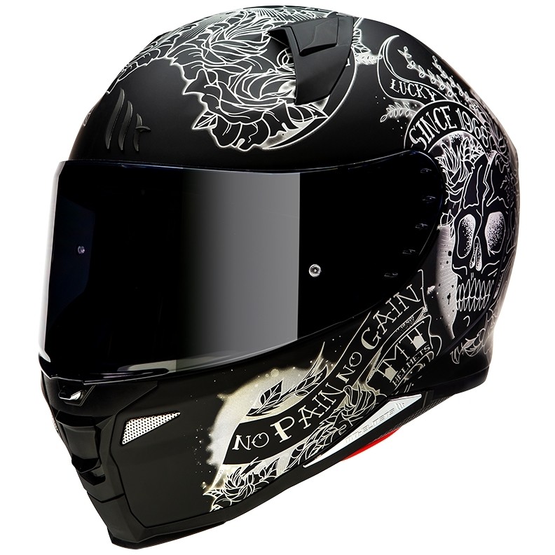 Casco Moto Integrale Mt Helmet REVENGE 2 Skull \u0026 Roses A1 Nero Opaco  Vendita Online - Outletmoto.eu